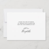 Simple Gold Script Black Afstudeerder Pet Afstuder Bedankkaart (Achterkant)