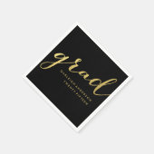 Simple Gold Script in zwart | Afstuderen servetten (Hoek)