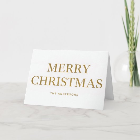Simple Gold Script Merry Christmas Feestdagen Kaart (Voorkant)