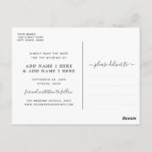 Simple Gold Script Overlay Foto De datum opslaan Briefkaart (Achterkant)