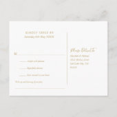 Simple Gold Song Request RSVP Invitation Briefkaar Uitnodiging Briefkaart (Achterkant)