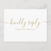 Simple Gold Song Request RSVP Invitation Briefkaar Uitnodiging Briefkaart (Voorkant)