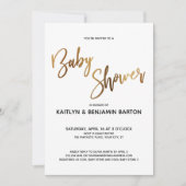 Simple Gold Typography Baby shower Kaart (Voorkant)