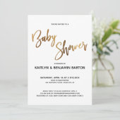 Simple Gold Typography Baby shower Kaart (Staand voorkant)