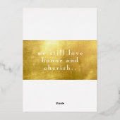 Simple Gold Wedding Jubileum Party Folie Uitnodiging (Achterkant)