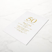 Simple Gold Wedding Jubileum Party Folie Uitnodiging (Gedraaid)