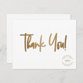 Simple Gold White Company Logo Sociaal Bedankt (Voorkant / Achterkant)