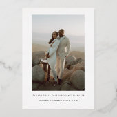 Simple Gold & White Photo Wedding Save the Date Folie Uitnodiging (Achterkant)