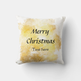 Simple golden add your text merry Christmas custom Kussen