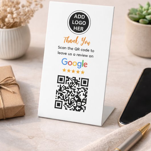 Simple Google Review Request|Modern Small Business Reclamebord Met Voetstuk