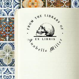 Simple Gothic Skull  Script Library Boek Rubberstempel