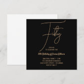 Simple Goud | 50ste verjaardag Save The Date (Voorkant / Achterkant)