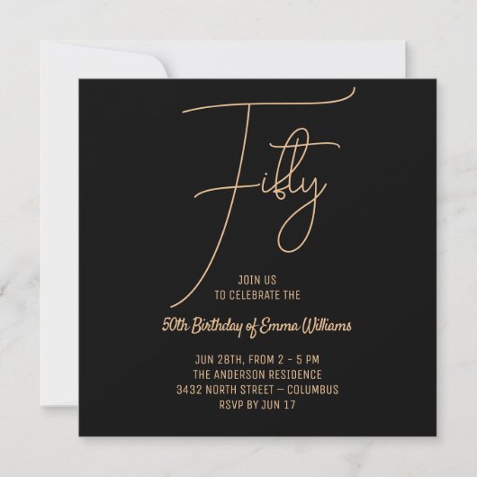 Simple Goud | 50ste verjaardag Save The Date (Voorkant)