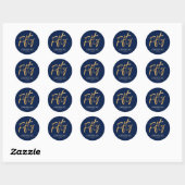 Simple Goud Vijftig 50ste Verjaardagsfeestje Ronde Sticker (Vel)
