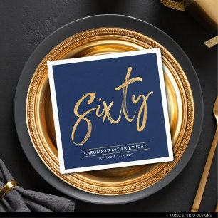 Simple Goud Zestig 60ste Verjaardagsfeestje Servet