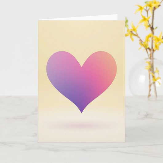 Simple Gradient Heart Card Kaart (Gele Bloem)