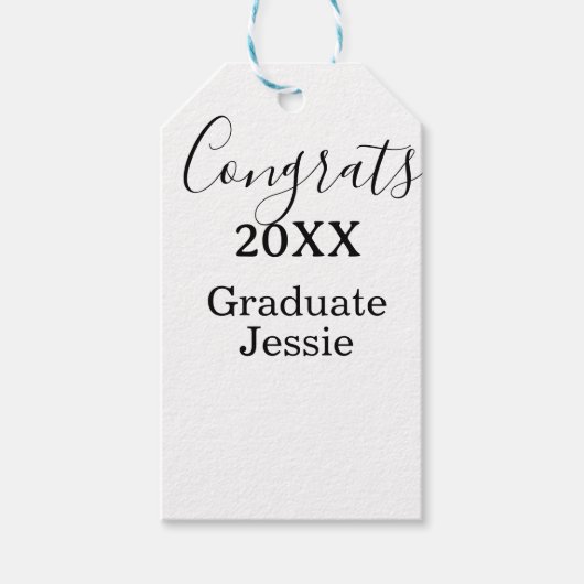 Simple graduation congratulations minimal add clas cadeaulabel (Voorkant)