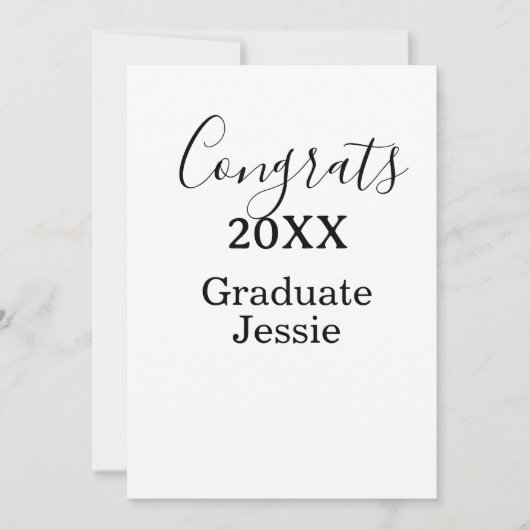 Simple graduation congratulations minimal add clas kaart (Voorkant)