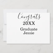 Simple graduation congratulations minimal add clas kaart (Achterkant)