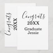 Simple graduation congratulations minimal add clas kaart (Voorkant / Achterkant)