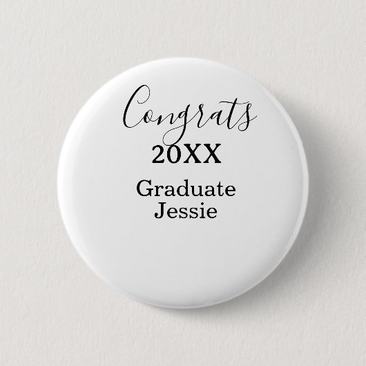 Simple graduation congratulations minimal add clas ronde button 5,7 cm (Voorkant)