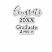 Simple graduation congratulations minimal add clas sticker (Voorkant)