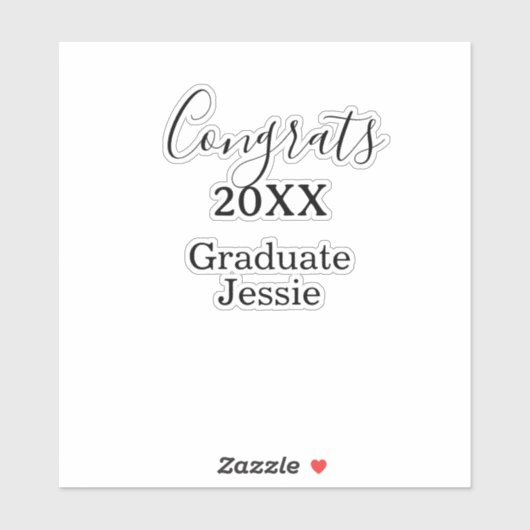 Simple graduation congratulations minimal add clas sticker (Vel)