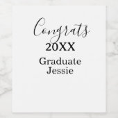 Simple graduation congratulations minimal add clas wijn etiket (Enkel label)