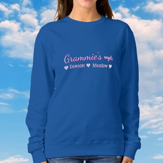 Simple Grammie's Angel Blue Typography Personalize Trui
