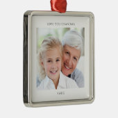 Simple Grandma Photo Personalized  Metalen Ornament (Rechts)