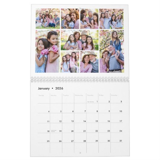 Simple Grandparents Photo Collage Kalender (Jan 2026)