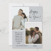 Simple Gray and White New Years Photo Collage Card (Voorkant)