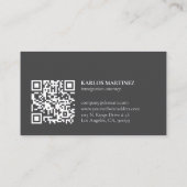 Simple Gray & White Immigration Attorney QR code Visitekaartje (Achterkant)