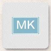 Simple Gray ZigZag Bier Onderzetter (Voorkant)