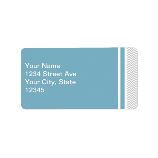 Simple Gray ZigZag Etiket (Voorkant)