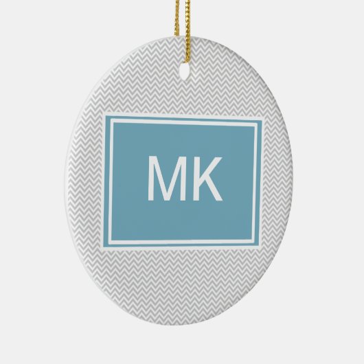 Simple Gray ZigZag Keramisch Ornament (Rechts)