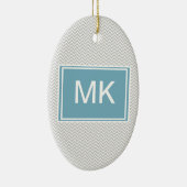 Simple Gray ZigZag Keramisch Ornament (Rechts)