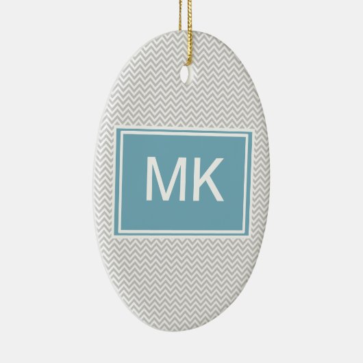 Simple Gray ZigZag Keramisch Ornament (Rechts)