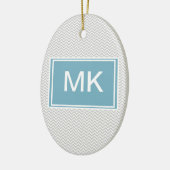 Simple Gray ZigZag Keramisch Ornament (Links)