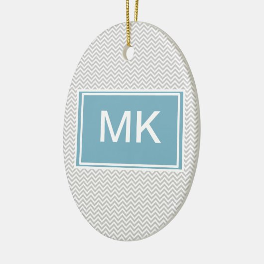 Simple Gray ZigZag Keramisch Ornament (Links)