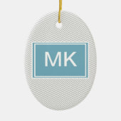 Simple Gray ZigZag Keramisch Ornament (Voorkant)