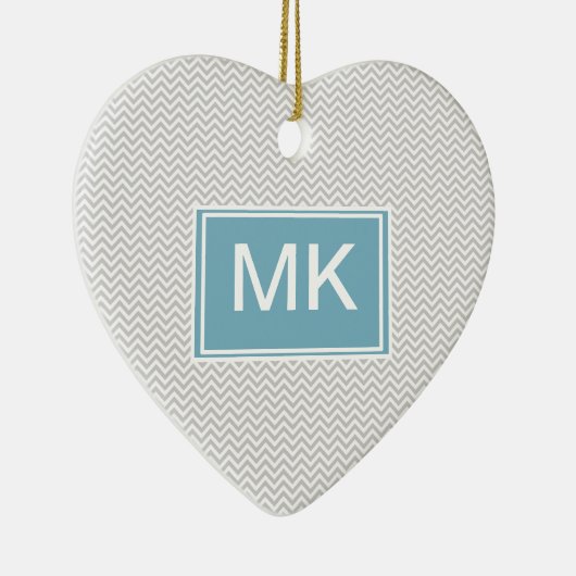 Simple Gray ZigZag Keramisch Ornament (Rechts)