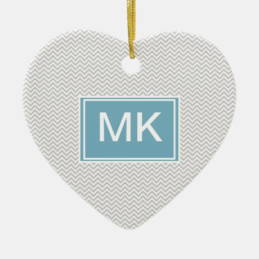 Simple Gray ZigZag Keramisch Ornament (Voorkant)