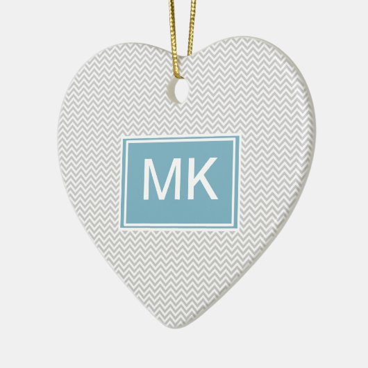 Simple Gray ZigZag Keramisch Ornament (Links)