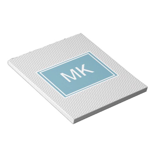 Simple Gray ZigZag Notitieblok (Schuin)