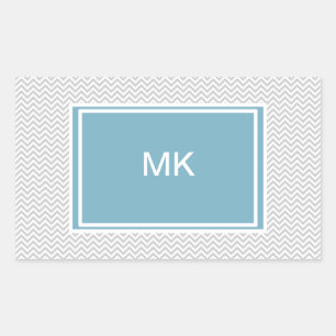 Simple Gray ZigZag Rechthoekige Sticker