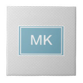 Simple Gray ZigZag Tegeltje (Voorkant)