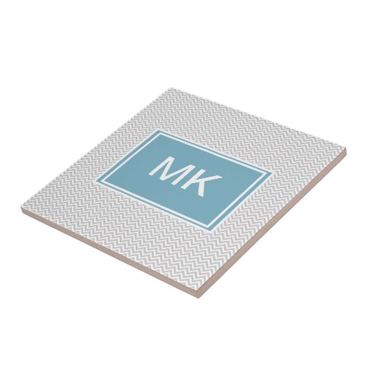 Simple Gray ZigZag Tegeltje (Zijkant)