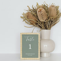 Simple gree sage bruiloft-kalligrafie