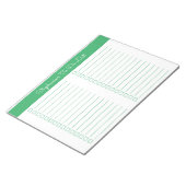 Simple Green 8.5x11 Tweecoloms Checklist Notitieblok (Schuin)